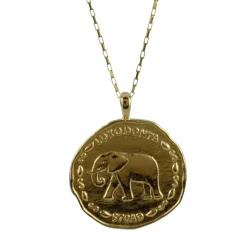 Tomfoolery Elephant Coin Pendant in Gold Vermeil Sale