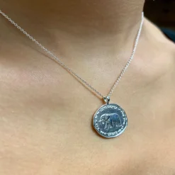 Tomfoolery Elephant Coin Pendant in Silver Outlet