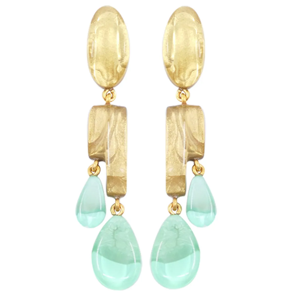 Tomfoolery Elisa Resin Earrings in Menthol Discount