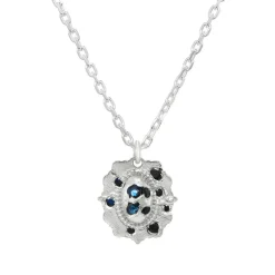 Tomfoolery Embedded Peti Sapphire Medallion Necklace Hot