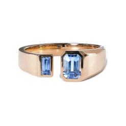 Tomfoolery Emerald & Baguette Cut Blue Sapphire Dyad Ring Best