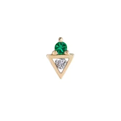 Tomfoolery Emerald & Diamond AZ Tri Stud Clearance