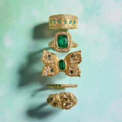 Tomfoolery Emerald & Diamond Dual Band Discount