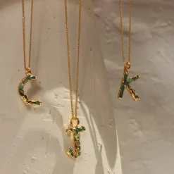 Tomfoolery Emerald ABC Charm Necklace Clearance