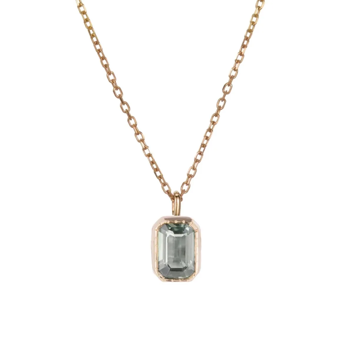 Tomfoolery Emerald Cut Green Sapphire Wisp Necklace Best