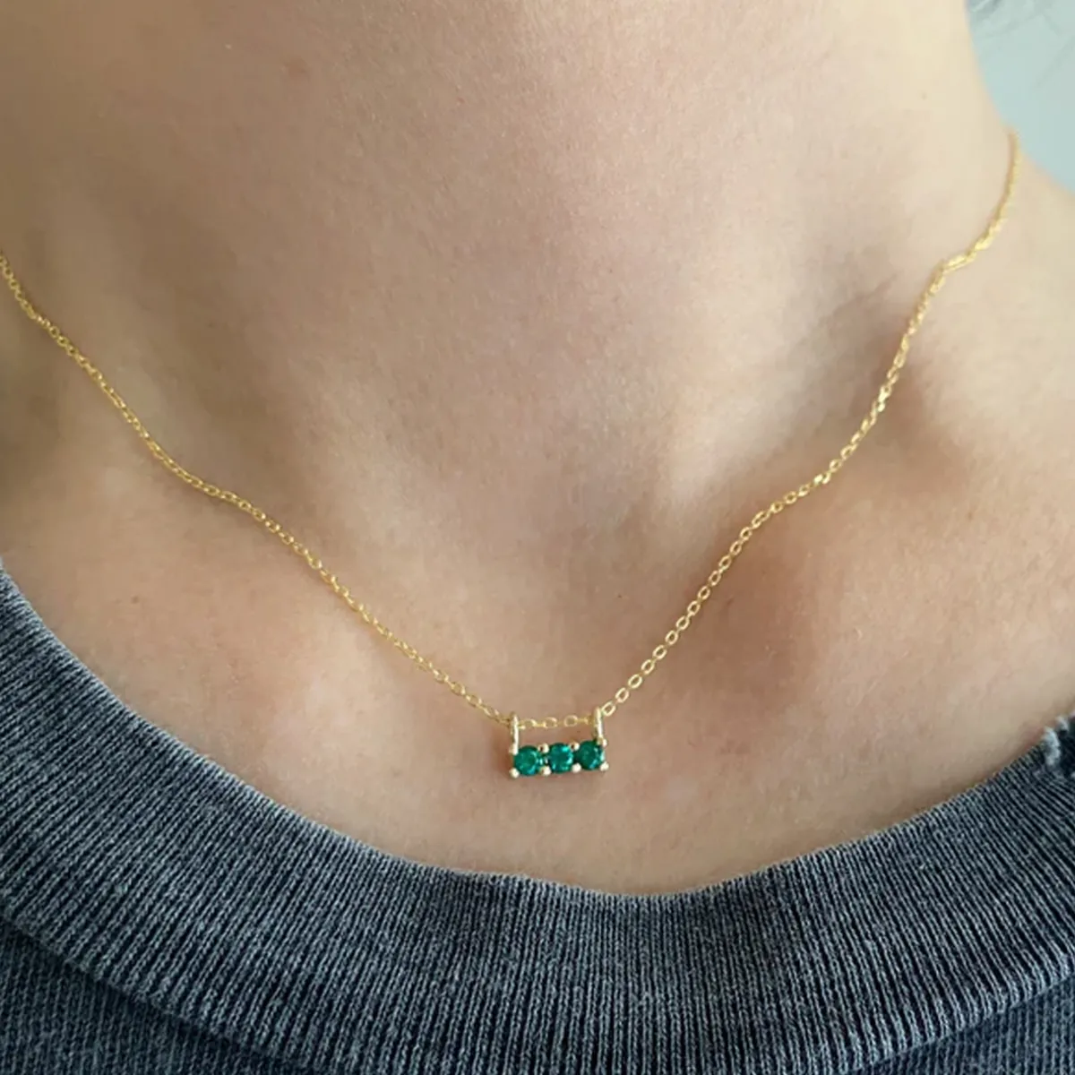 Tomfoolery Emerald 3S Necklace Hot