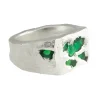 Tomfoolery Emerald Scatter Signet Ring Clearance