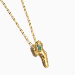 Tomfoolery Emerald Stone Necklace Hot
