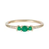 Tomfoolery Emerald Trio Equilibrium Ring New