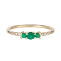 Tomfoolery Emerald Trio Equilibrium Ring New