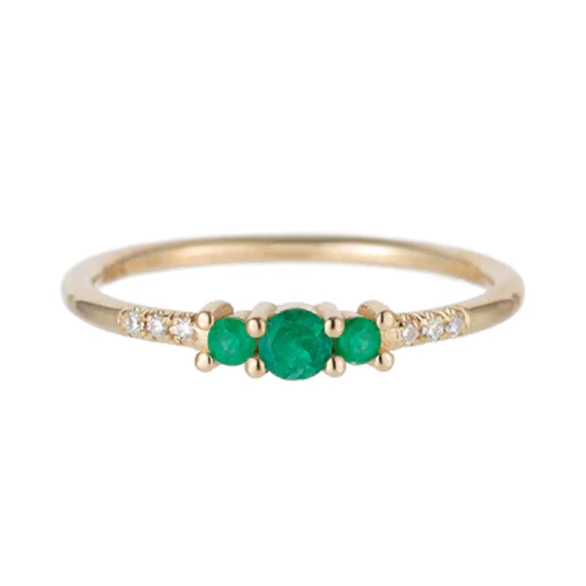 Tomfoolery Emerald Trio Equilibrium Ring New