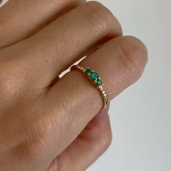 Tomfoolery Emerald Trio Equilibrium Ring New
