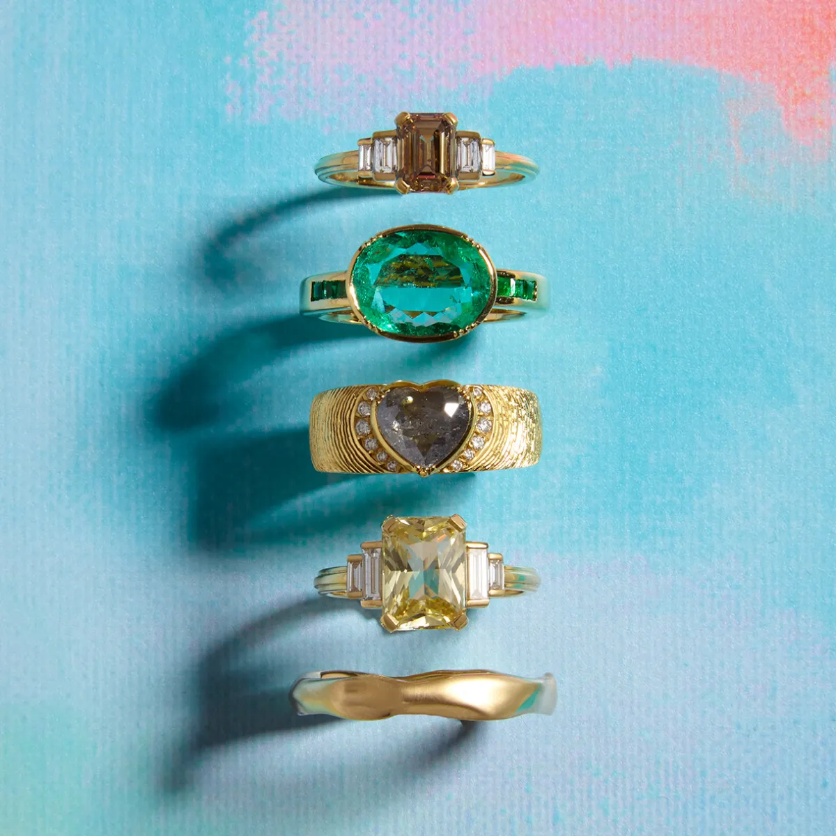 Tomfoolery Empire Stature Five Step Yellow Sapphire Ring Hot