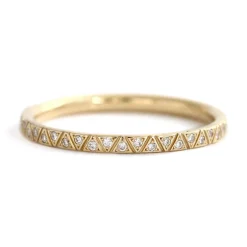 Tomfoolery Engraved Diamond Eternity Band – Geometric Pattern Eternity Ring Best