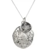 Tomfoolery Engraved Silver Flower Double Pendant Outlet