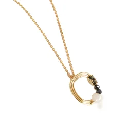 Tomfoolery Esma Gold, Spinel & Pearl Oval Pendant Clearance