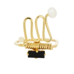 Tomfoolery Ettore Black Baguette & Ivory Dot Totem Ring Best