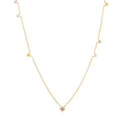 Tomfoolery Eugenie Champagne Diamond Scatter Necklace Hot