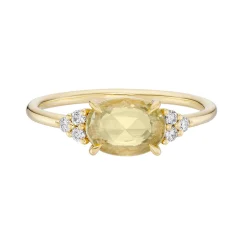 Tomfoolery Eugenie East West Yellow Sapphire Ring Clearance