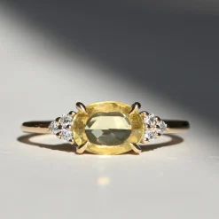 Tomfoolery Eugenie East West Yellow Sapphire Ring Clearance
