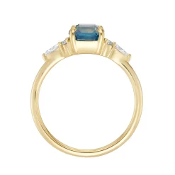Tomfoolery Eugenie Teal Octagon Sapphire & Diamond Ring Best