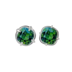 Tomfoolery Eva Gemstone Studs Emerald Best