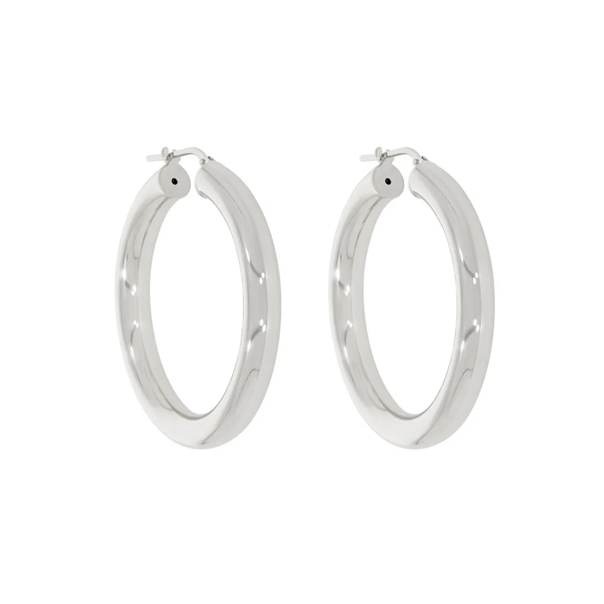 Tomfoolery Extra Large Chunky Tube Silver Hoop 40mm Sale