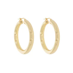 Tomfoolery Extra Large Chunky Tube Silver Gold Plated Hoop 40mm Outlet