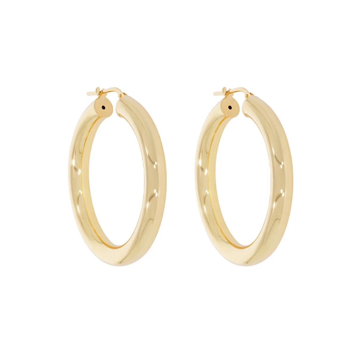Tomfoolery Extra Large Chunky Tube Silver Gold Plated Hoop 40mm Outlet