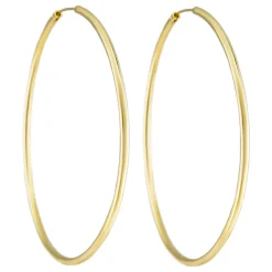 Tomfoolery Extra Large Sleeper Gold Plated Silver Hoop 70mm Discount