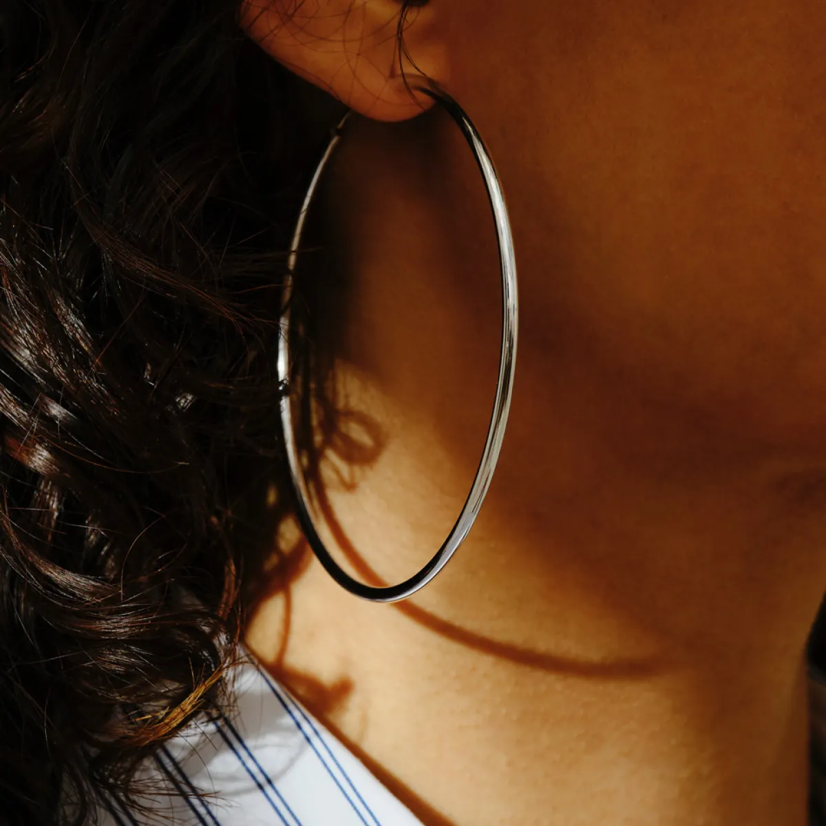 Tomfoolery Extra Large Sleeper Silver Hoop 70mm Best