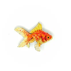 Tomfoolery Fantail Goldfish Beaded Sequin Brooch Clearance
