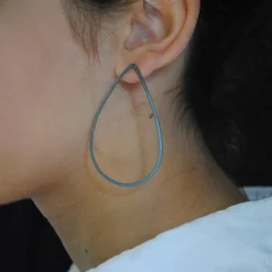Tomfoolery Fig Oxidised Silver Drop Earrings Hot