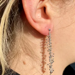 Tomfoolery Fine Silver Long Drop Earrings Hot