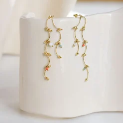 Tomfoolery Fiore Long Bead Drop Earrings Clearance