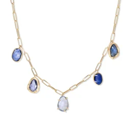 Tomfoolery Five Stone Blue Sapphire Necklace Outlet
