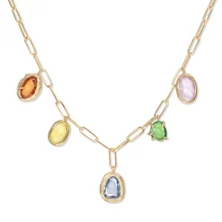 Tomfoolery Five Stone Necklace in Rainbow Sapphires Discount