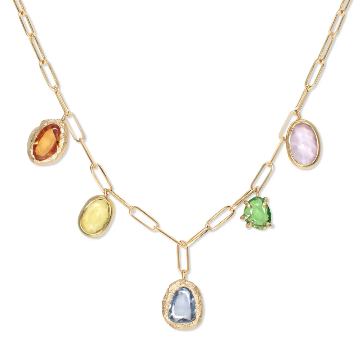 Tomfoolery Five Stone Necklace in Rainbow Sapphires Discount