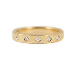 Tomfoolery Five Stone Princess Eternity Ring Fashion