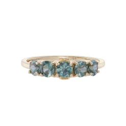 Tomfoolery Five Teal Sapphire & Hidden Diamond Ring Outlet