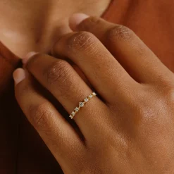 Tomfoolery Floating Diamond Half Eternity Ring Clearance