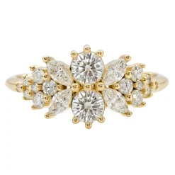 Tomfoolery Flora Cluster Engagement Ring with Round Diamonds Discount