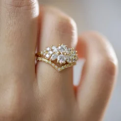 Tomfoolery Flora Cluster Engagement Ring with Round Diamonds Discount