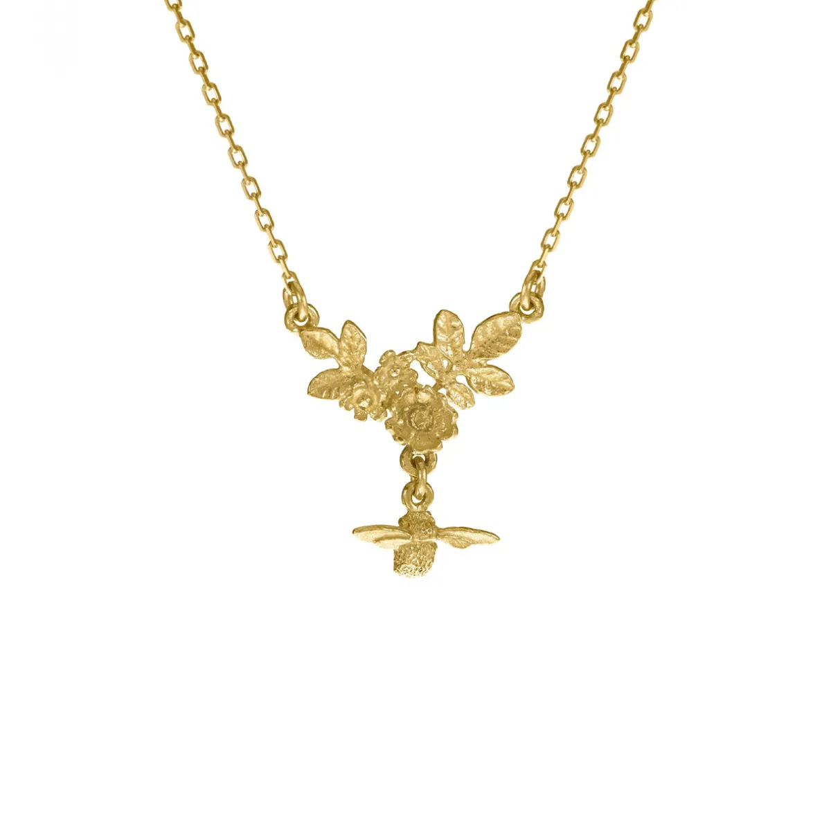 Tomfoolery Floral Cluster Drop Necklace with Bee New