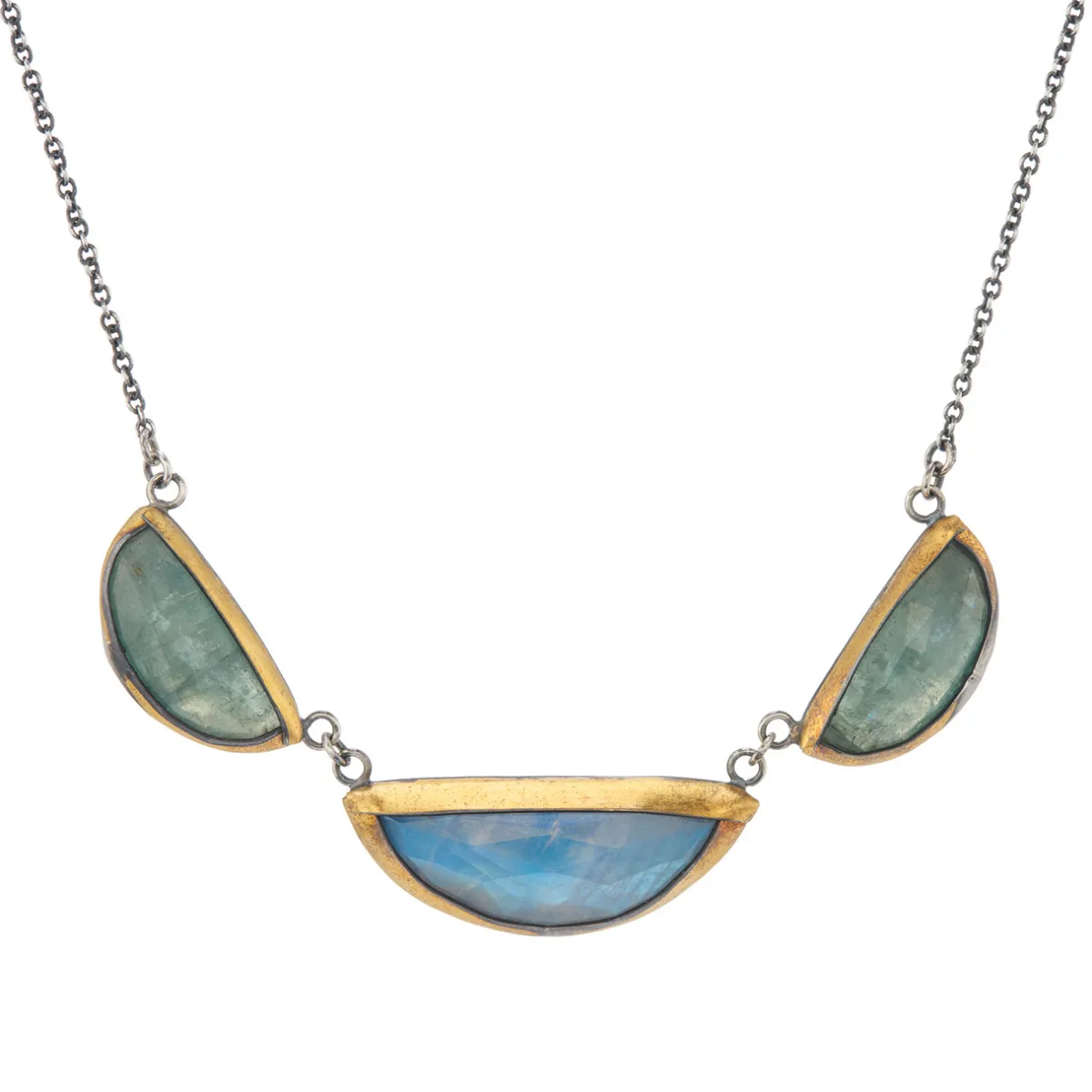 Tomfoolery Folded Triple Crescent Necklace Clearance