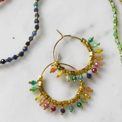 Tomfoolery Foresta Gemstone Hoop Earrings Sale