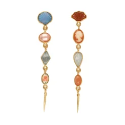 Tomfoolery Four Charm Victorian Drop Earrings Clearance