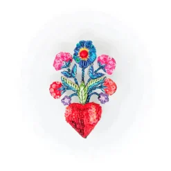 Tomfoolery Frida’s Flowers Beaded Sequin Brooch Online