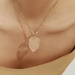 Tomfoolery Gabin N°2 Gold, Crystal & Sapphire Heart Necklace Sale