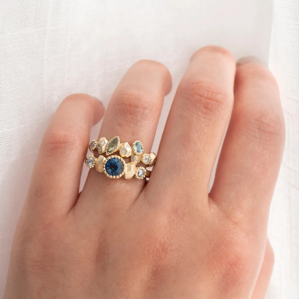 Tomfoolery Gea Blue Sapphire Five Stone Ring Online